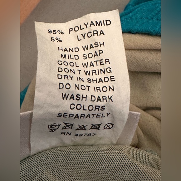 Gottex V-Neck One Piece Swimsuit in Aqua Blue| Size: 12 - Picture 4 of 5